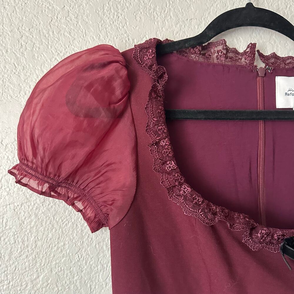 Reformation x Kacey Musgraves Bunny Wool Blend Mini Dress Plum Size 2 - Picture 5 of 11